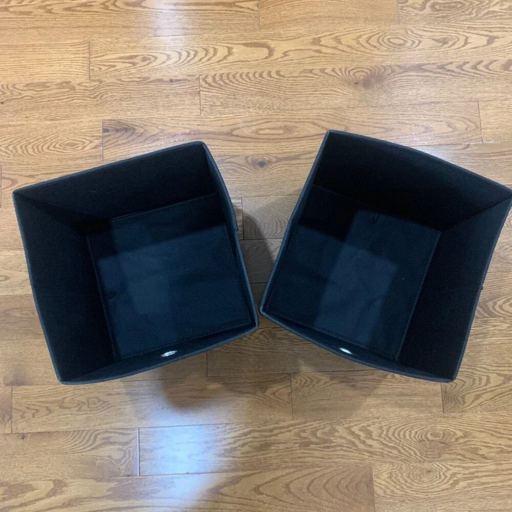 2 x 11” Fabric Bin, black checkered